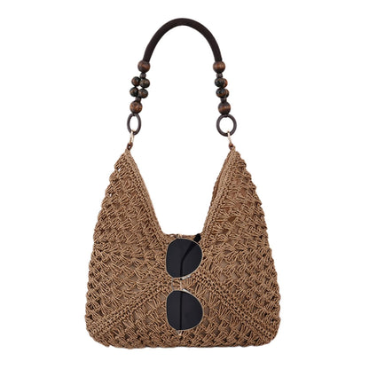 Stroh Tasche Für Es | Stilvolle Tasche | Handgewebt Casual | Für Frauen Damen Mädchen Ehefrauen Mütter Reisende Schwimmbad Picknicks Konzert Sommerferien Sommer Urlaub Sonne