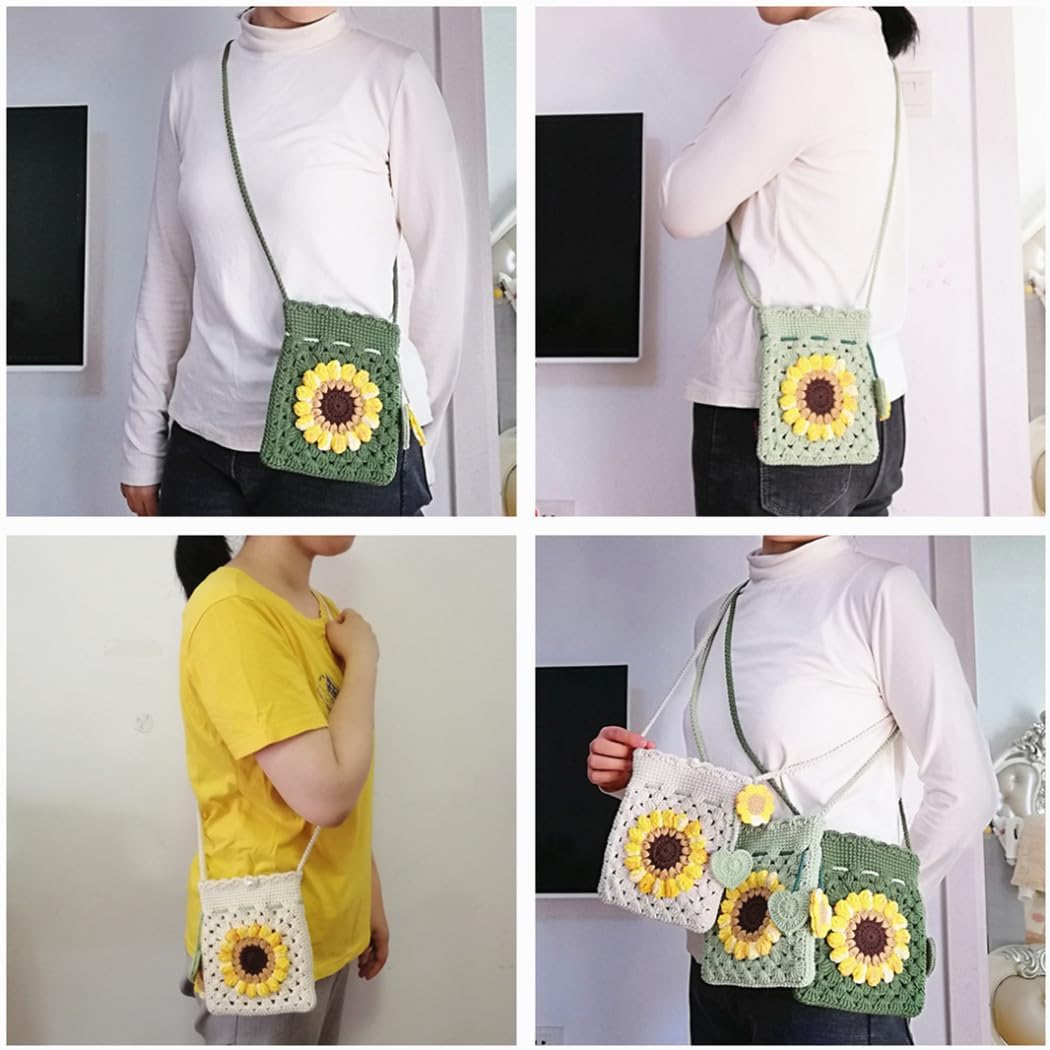 Handgemachte gehäkelte Handytasche Stricktasche für Damen