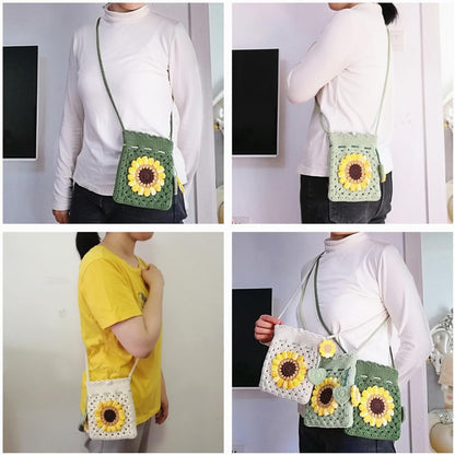 Handgemachte gehäkelte Handytasche Stricktasche für Damen