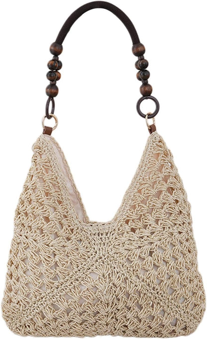 Stroh Tasche Für Es | Stilvolle Tasche | Handgewebt Casual | Für Frauen Damen Mädchen Ehefrauen Mütter Reisende Schwimmbad Picknicks Konzert Sommerferien Sommer Urlaub Sonne