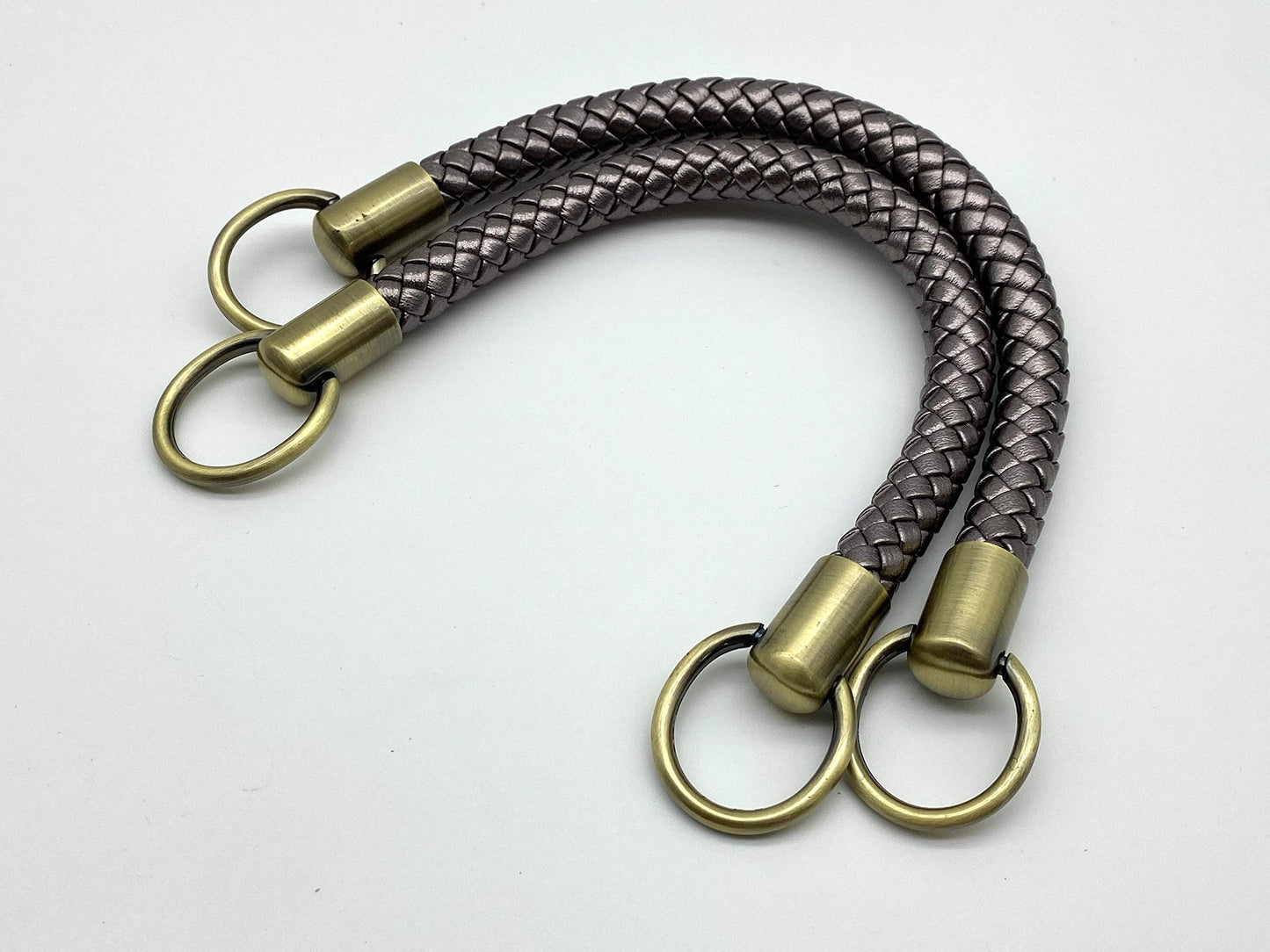 T49 Handtaschengriffe aus 30,5 cm gehäkelt Kunstleder matt Violett 2 Stück