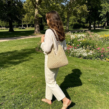 Stroh Tasche Für Es | Stilvolle Tasche | Handgewebt Casual | Für Frauen Damen Mädchen Ehefrauen Mütter Reisende Schwimmbad Picknicks Konzert Sommerferien Sommer Urlaub Sonne
